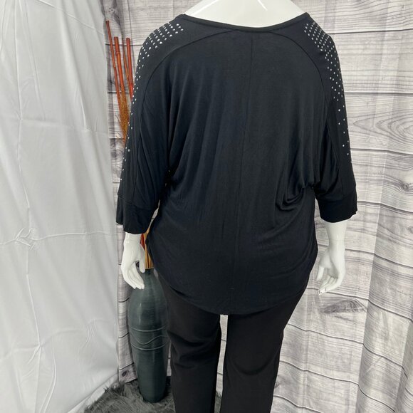Apt. 9 Black Studded Top – Size 1X - Picture 3 of 6